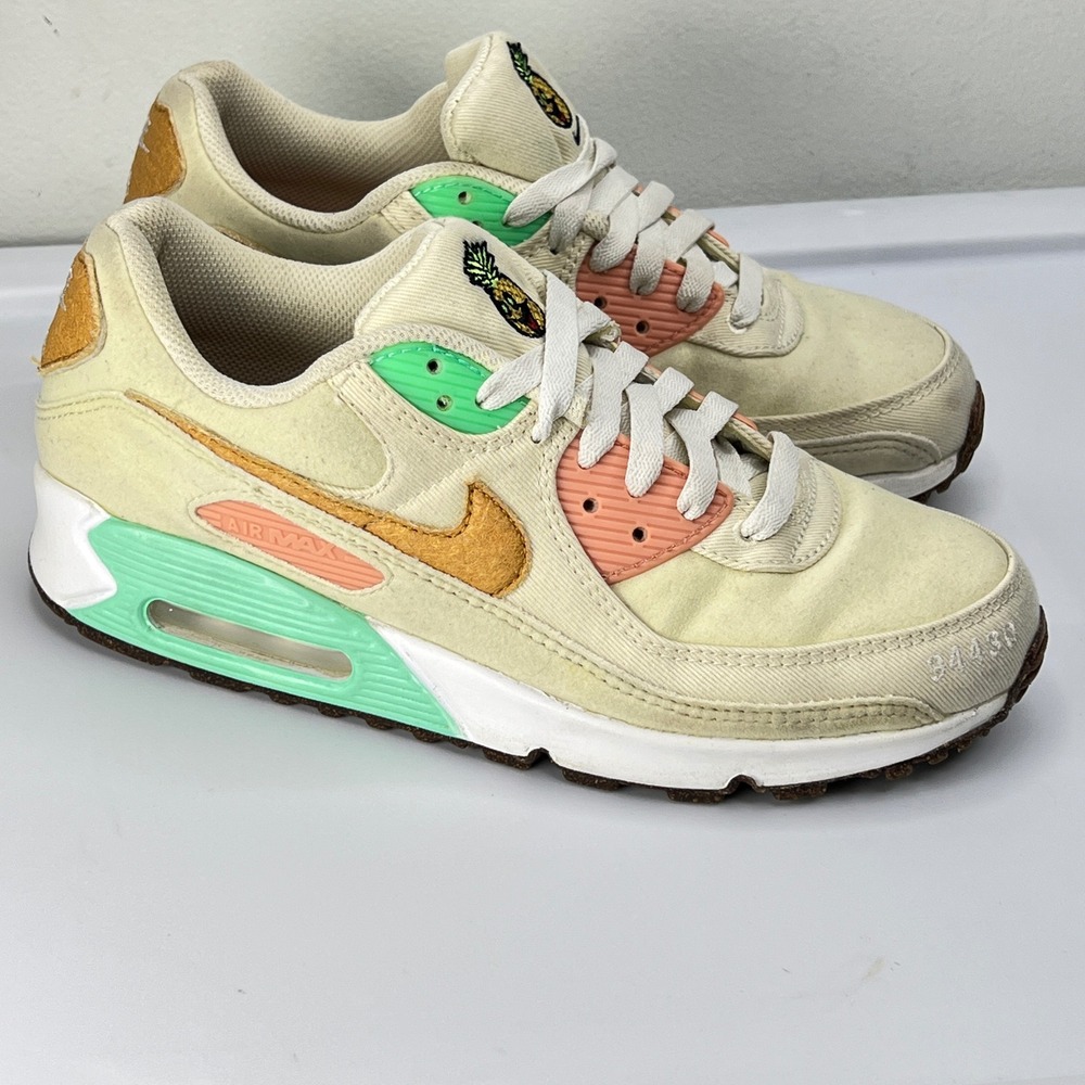 Nike Air Max 90 Happy Pineapple Coconut Milk Green Glow DC5211-100 Womens 8.5 - Picture 11 of 12